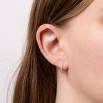 Beaded Silver & Cubic Zirconia Hoop Earrings