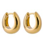 Rounded Huggie Hoop Gold Plated Earrings