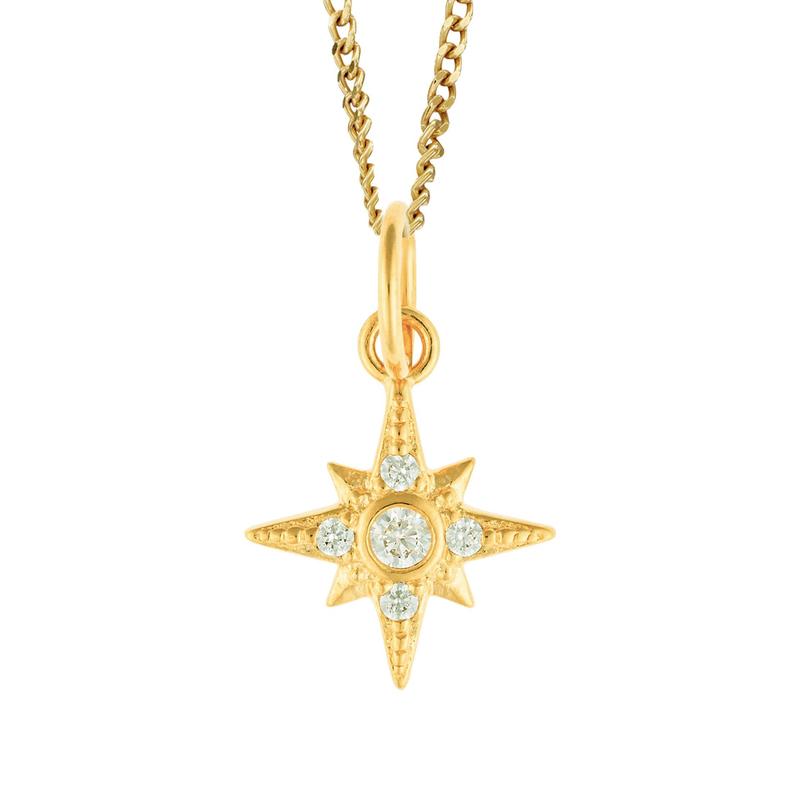 Star Charm Pendant Gold Plated & Cubic Zirconia