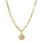 Freshwater Pearl 9ct Yellow Gold Station Necklace