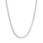 Adjustable 20" Filed Curb Chain 9ct White Gold