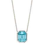 Elongated Octagon Necklace With Aquamarine Crystal