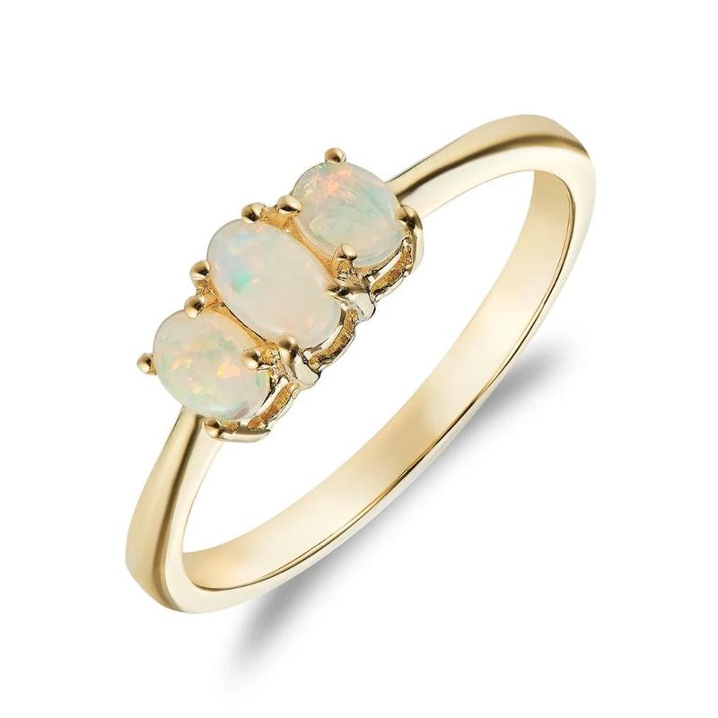 Three Stone Opal 9ct Gold Ring