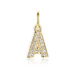 'A' Initial Charm Diamond & 9ct Yellow Gold