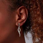 Entwine Twine Twist Silver Drop Earrings