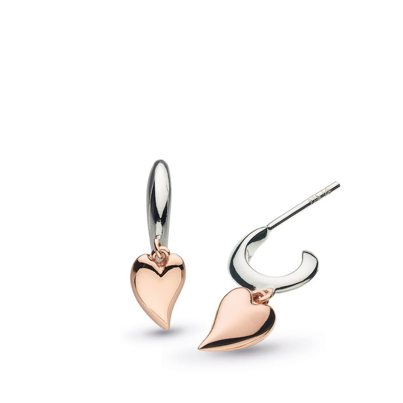 Desire Kiss Blush Mini Heart Hoop Drop Earrings