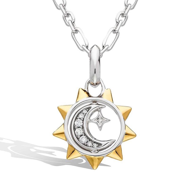 Revival Céleste Sun, Moon & Star Spinner Necklace