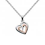 Amena Rose Gold Entwined Double Heart Pendant