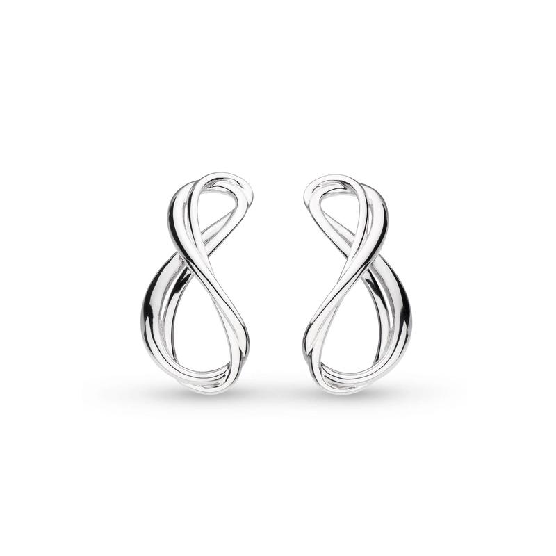 Infinity Grande Silver Stud Earrings