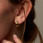 Bevel Cirque Golden Small Hinged Hoop Earrings