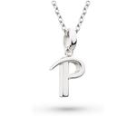 Signature Skript Capital P Initial Silver Necklace
