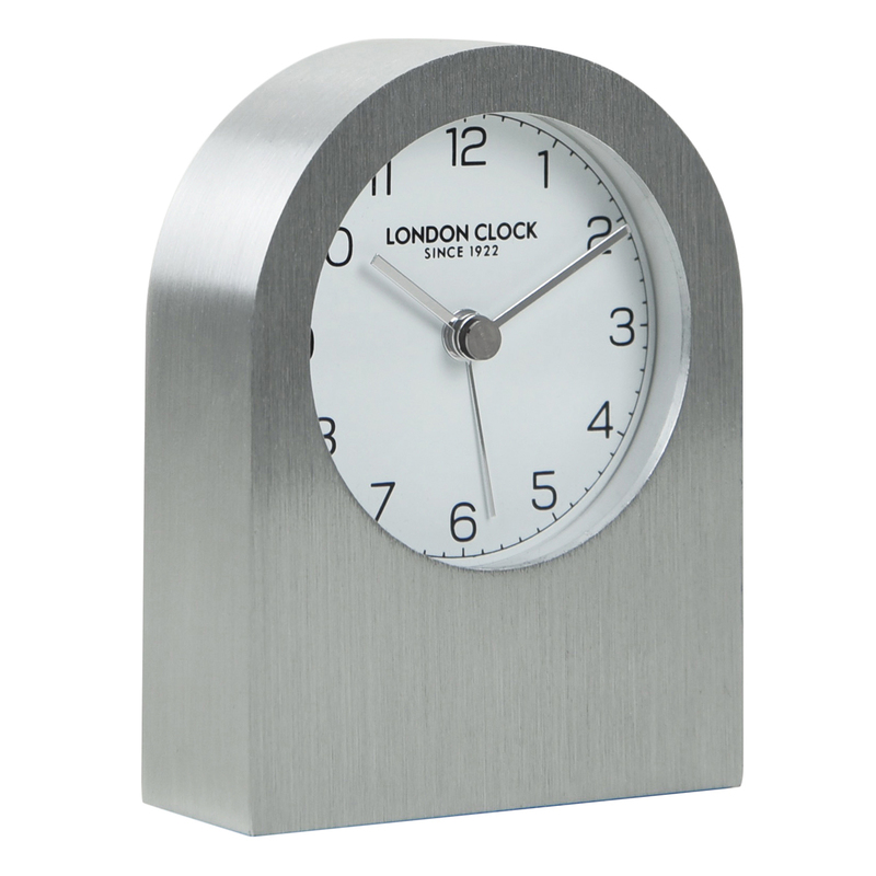 Titanium Arch Silver Alarm Clock