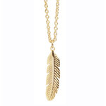Silver Gold Plated Feather Necklace