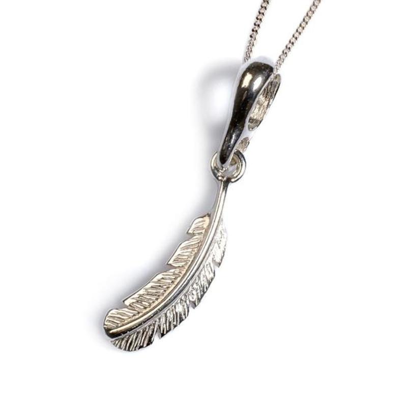 Small Feather Silver Necklace