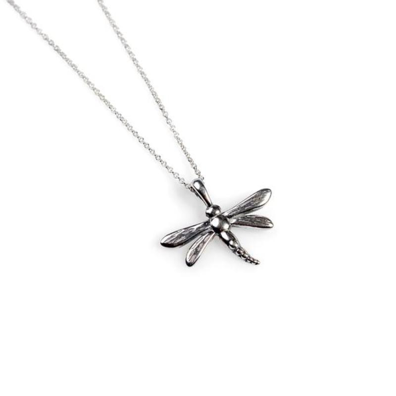 Dragonfly Silver Pendant Necklace