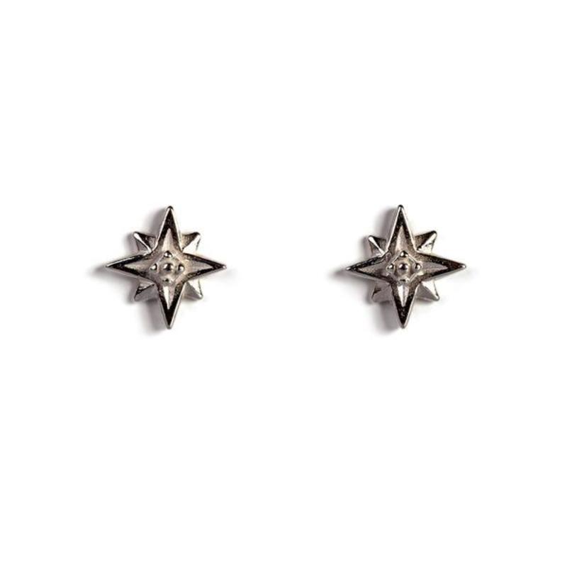 Starburst Silver Stud Earrings