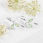 Olive Branch Prehnite & Silver Drop Earrings