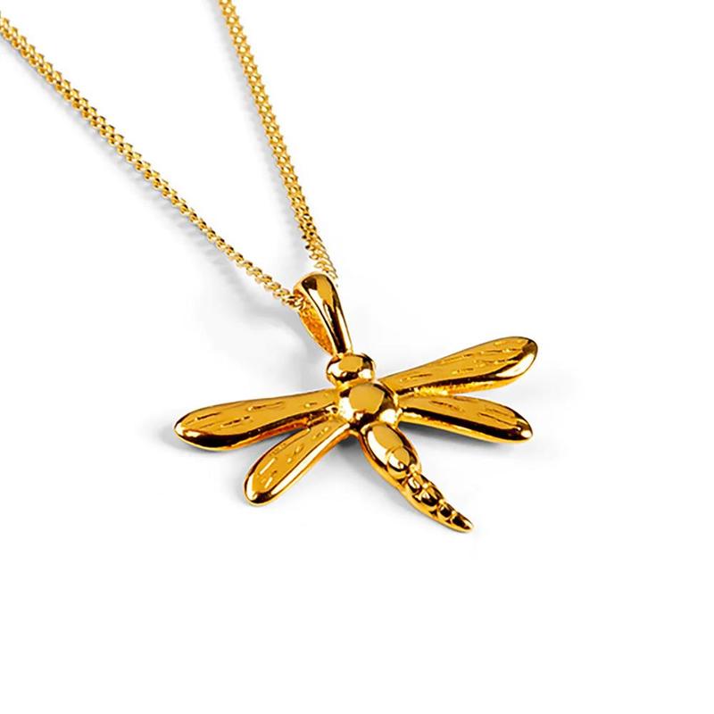 Dragonfly Pendant & Chain Gold Plated