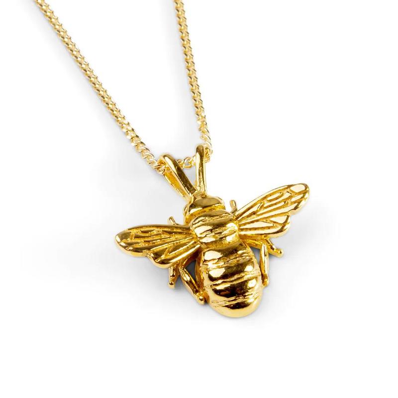 Honey Bee Gold Plated Silver Pendant & Chain
