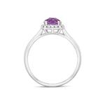 Square Cluster Amethst & Diamond 9ct Ring