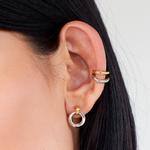 Bevel Cirque Link Golden Stud Earrings