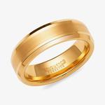 7mm Gold Plated Tungsten Brushed Finish Ring