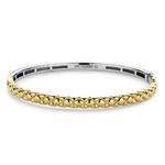 Bubble Texture Gold Plated Silver Bangle
