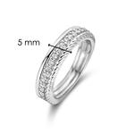 Triple Band Stacked Silver & Cubic Zirconia Ring