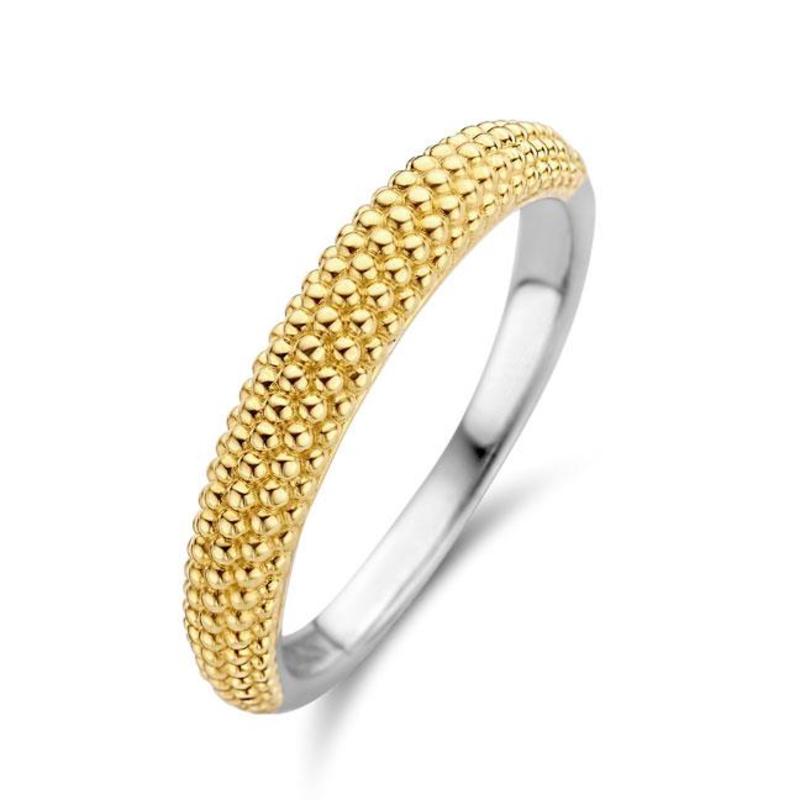 Bubble Textured Gold Plated Silver Band Ring