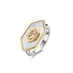 Ti Sento Mother Of Pearl and Pink Stone Ring