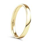 Extensive 3mm Court 9ct Yellow Gold Wedding Band