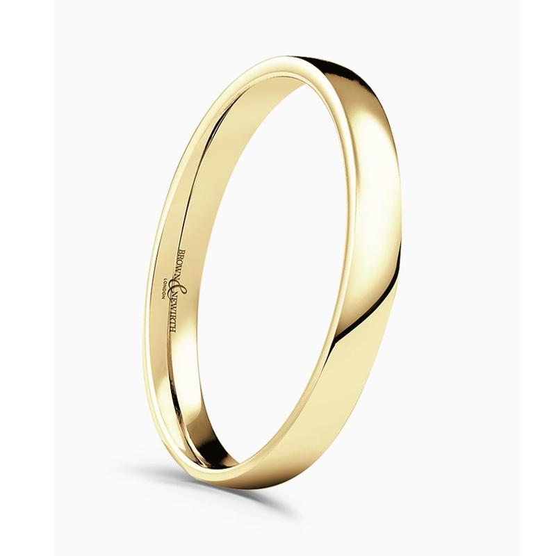 Extensive 2.5mm Court 9ct Yellow Gold Wedding Band