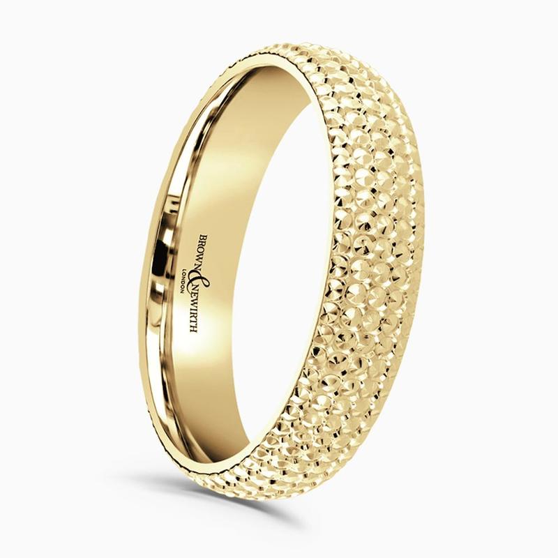 Able 4mm 18ct Gold Diamond Cut Wedding Ring