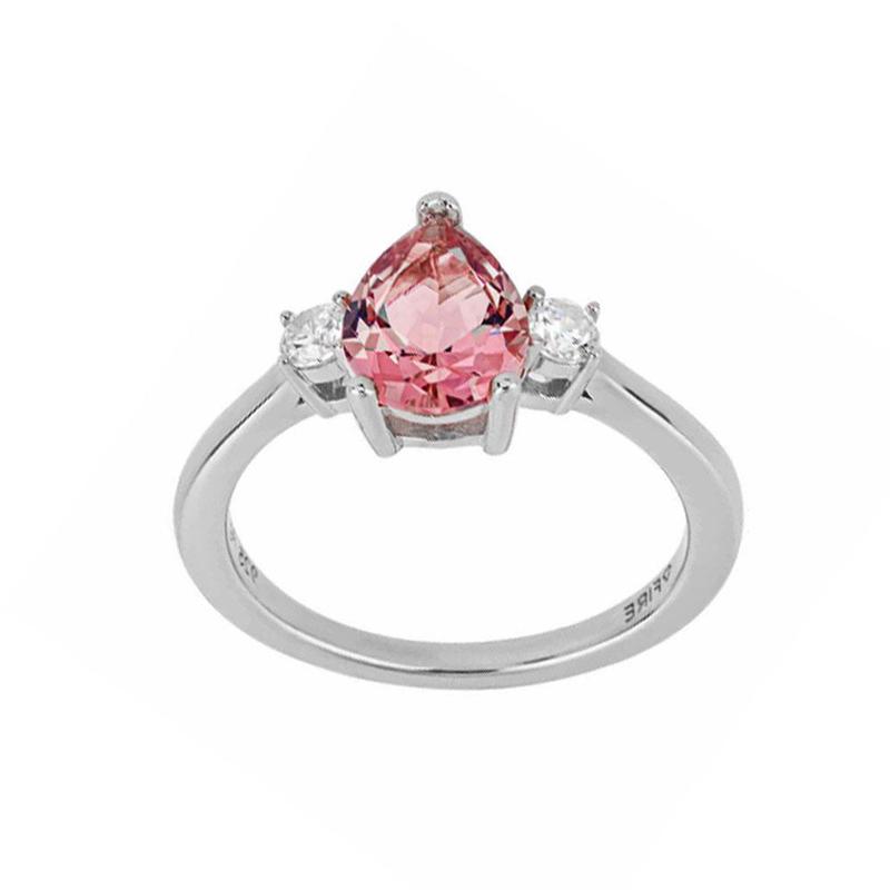 Pink Diamonfire Sterling Silver Three Stone Ring