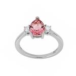 Pink Diamonfire Sterling Silver Three Stone Ring