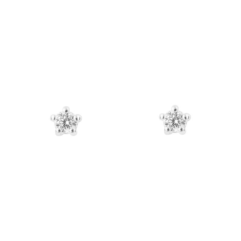 Cubic Zirconia & Silver Small Stud Earrings