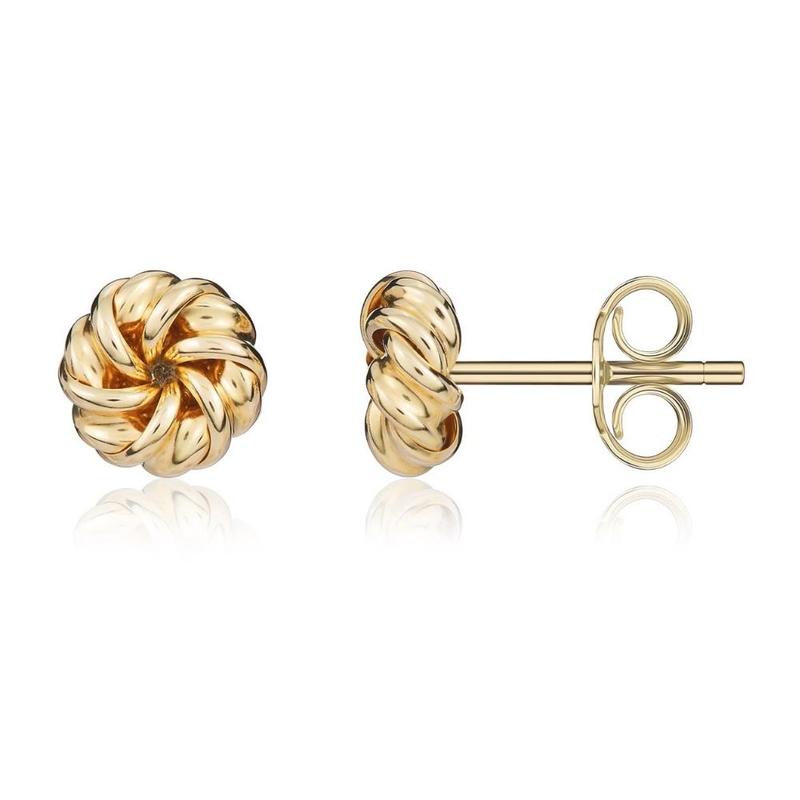 Knot 9ct Yellow Gold Stud Earrings