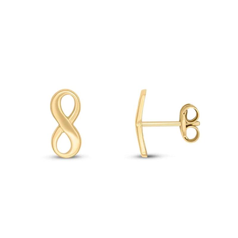 Infinity 9ct Yellow Gold Stud Earrings