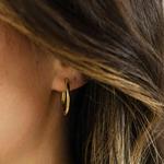 22mm Gold Plated Silver Hoop Earrings