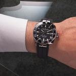 Automatic Newport Diver Black Rubber Strap Watch