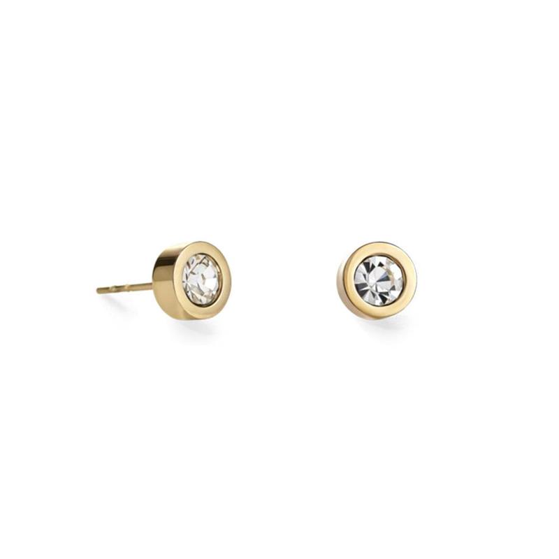 Crystal and Stainless Steel Gold Earrings