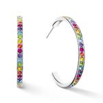 35mm Multicolour Crystal Glass Hoop Earrings
