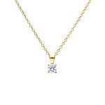 Four Claw Cubic Zirconia Gold Plated Pendant