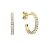 Three Quarter Hoops Gold Plate With Cubic Zirconia