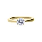 Gold Plated Solitaire Ring with Cubic Zirconia
