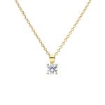 Four Claw Cubic Zirconia Pendant Gold Plate