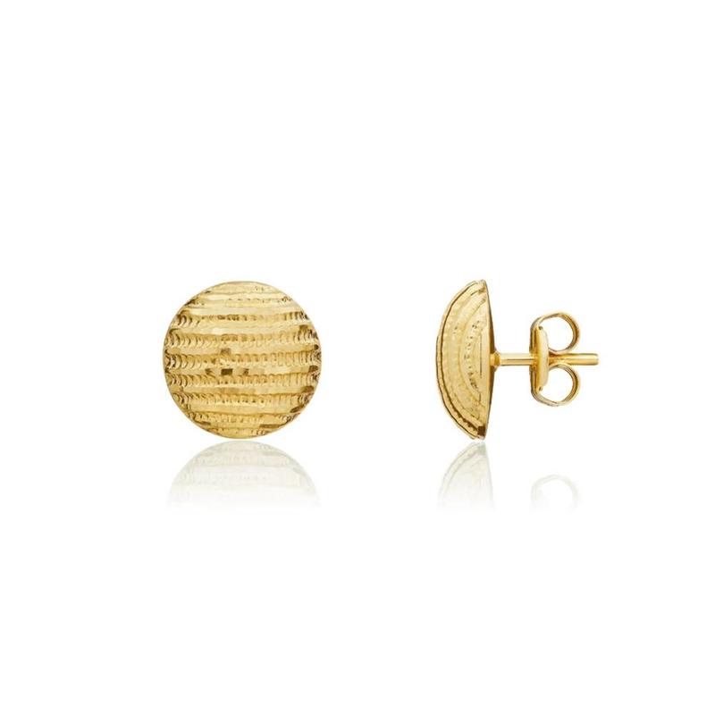 Textured Stud Earrings 9ct Yellow Gold