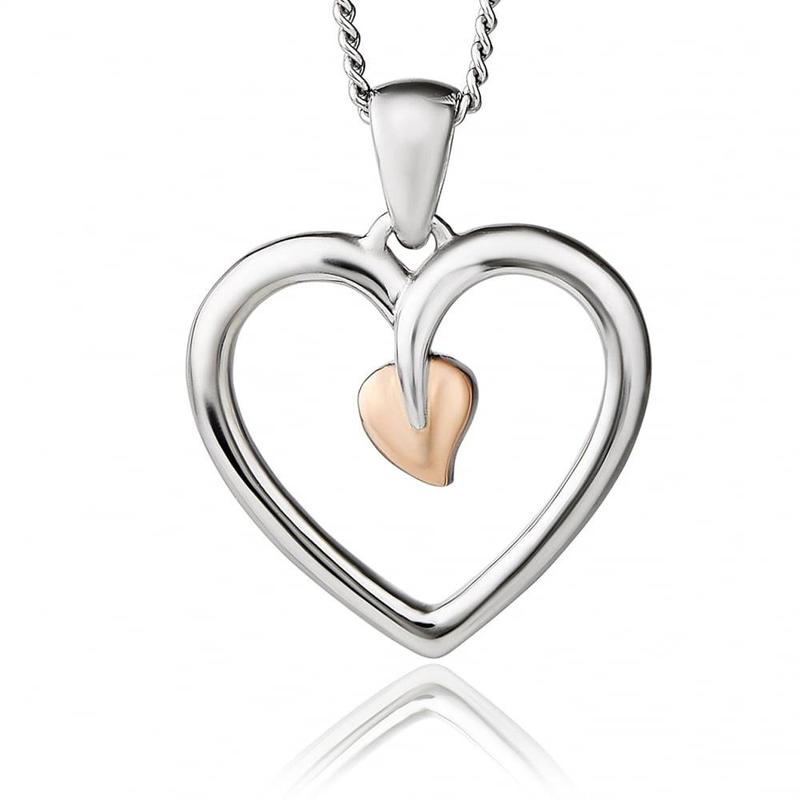Tree of Life® Heart Silver & Welsh Gold Pendant
