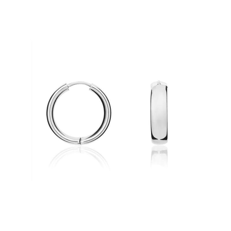 9ct White Gold Polished Huggie Hoops