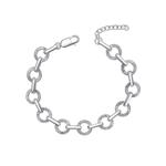 Diamond Cut Circle Link Bracelet Sterling Silver